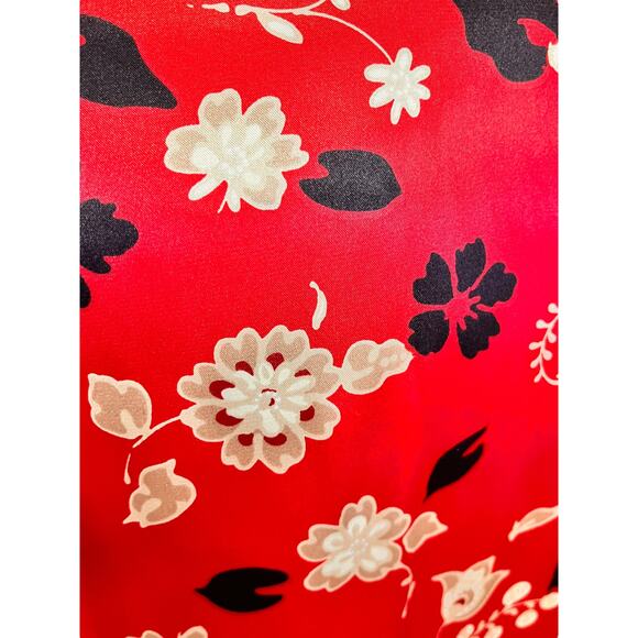 Vintage Size M/Lg? Leslie Fay Haberdashery Womens Floral Blouse Long Sleeve Red - Picture 5 of 6